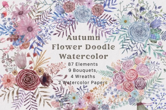 Autumn Floral Doodle Watercolor: A Digital Toolkit for Creative Expression