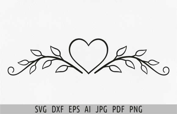 Cute Heart Frame SVG Floral Heart Border
