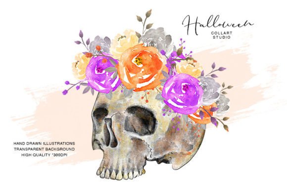 Distinctive Originality: Evaluating Halloween Skull, Floral Skull Clipart for Creative Projects