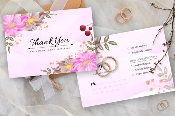 Elegant Watercolor Floral Wedding Card Inspiration