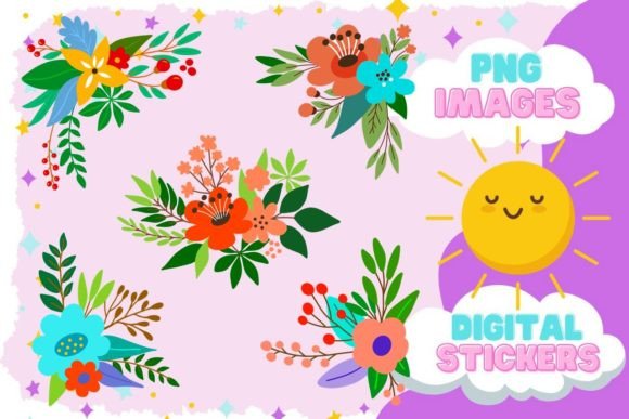 Hand Drawn Blush Blooms: A Floral Clipart Set for Creative Projects