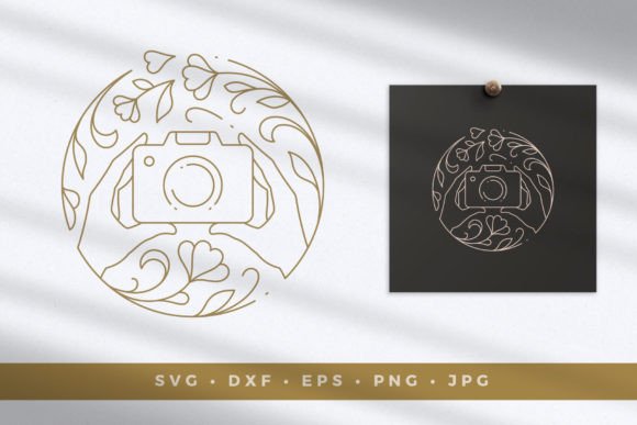 Hands Holding Camera in Floral Frame Digital Art Bundle: A Creator's Toolkit