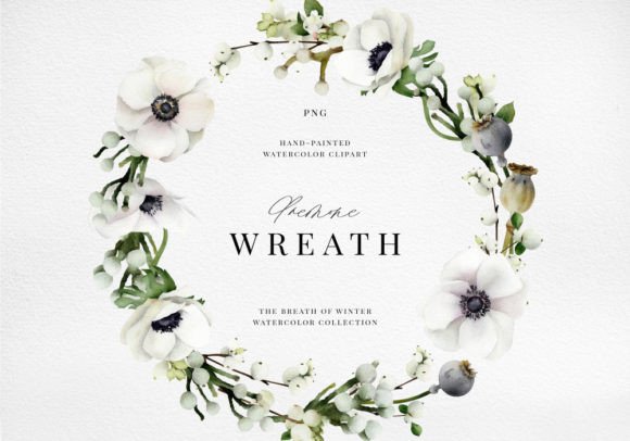 The Elegance of White Anemone Floral Wreath Clipart in Modern Design Workflows