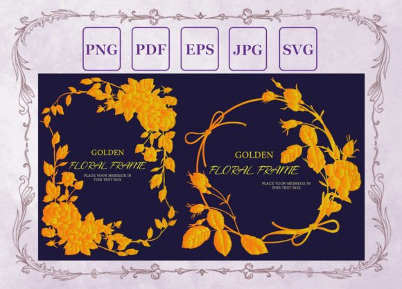 The Versatile Power of the Gold Floral Frame Round and Vertical Digital Art Set